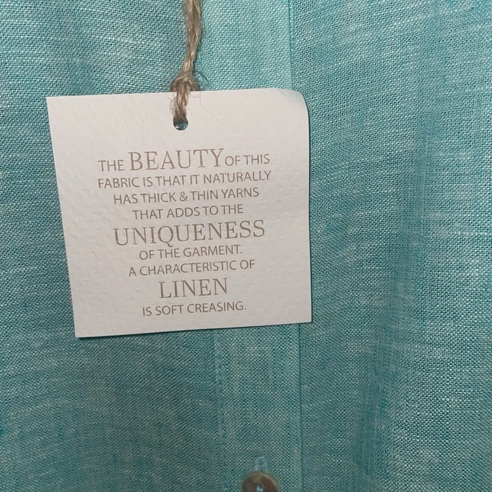 NWT Susan Graver Petite Easy Linen Blend Cross- Dyed Tunic - Picture 6 of 8